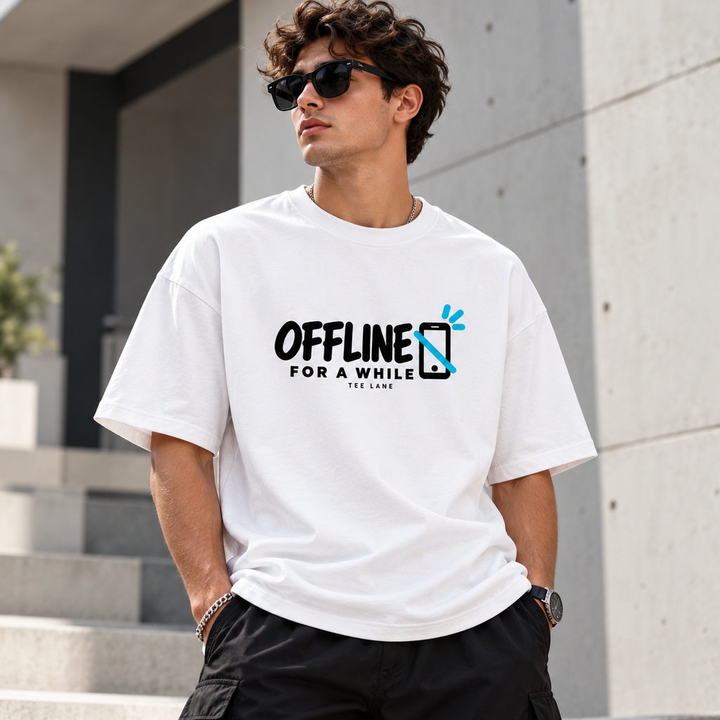 Offline for a While Oversized Tee