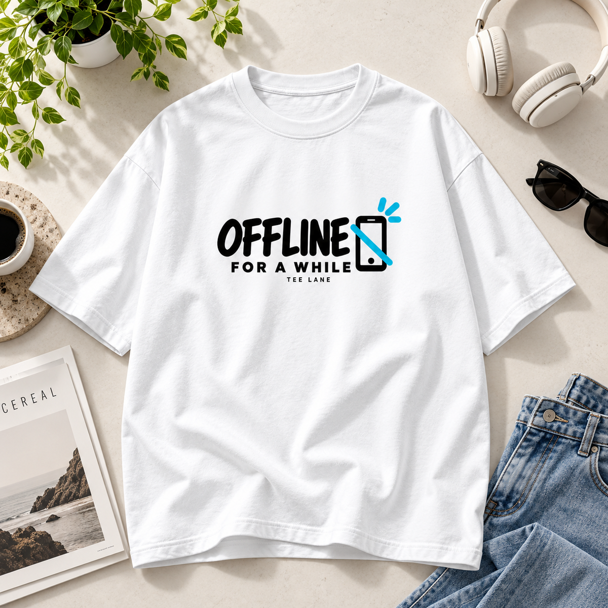Offline for a While Oversized Tee