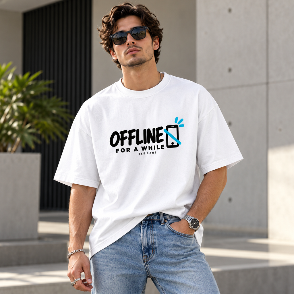 Offline for a While Oversized Tee